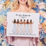 Gepersonaliseerd Bruid Cheers met bruidsmeisjes Canvas schilderij met naam datum en zegen Quote bruiloft bruids douche vrijgezellenfeest cadeau voor bruid
