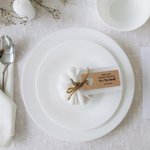 Personalized Thank You For Sharing Our First Meal Tag Set for Table Decor with Name and Date Wedding Favor Gift for Engaged Couple