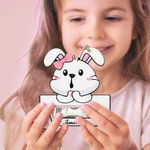 Personalised Cute Rabbit Expression Wooden Money Holder Basket Tag with Name Easter Basket Stuffers Gift for Kids