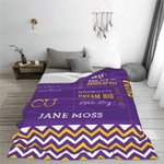 Personalized School Memorial Blanket with Name and Text Graduation Gift for Graduate Athletic Club Member
