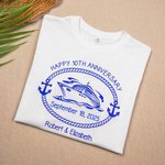Personalisierte Familie Kreuzfahrtschiff Anker 100 % Baumwolle Kind Erwachsenen-T-Shirt mit Namen und Text Jahrestag Reise Geschenk für Familie Paar