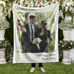 Personalised 1-6 Photos Collage Soft Warm Blanket with Name Date and Text Multicolor Available Birthday Anniversary Gift for Family Couple
