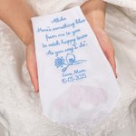 Personalized Embroidery Something Blue Birth Flower 100% Cotton Lace Wedding Handkerchief with Name and Date Wedding Gift for Bride