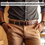 Cinturón de cuero personalizado duradero hecho a mano con monograma y nombre grabado regalo de Día del Padre San Valentín o aniversario para él
