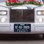 Personalised Romantic Just Married Wedding Car Number Plate with Name and Date Wedding Anniversary Gift for Newlyweds Couple