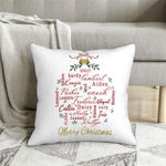 Personalised Merry Christmas Word Cloud Throw Pillow Cover with Name Home Decor Birthday Christmas Gift for Family Friend