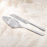 Personalised Floral Cake Knife Server Cutting Set with Name and Date Wedding Bridal Shower Gift for Couple
