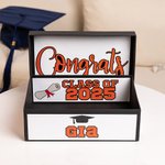 Personalisierte Graduierung Cap Keepsake Geschenk-Box mit Namen und Jahr Speicher Graduierung Geschenk für Klasse von 2025 Absolventen