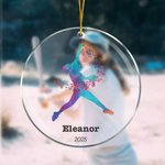 Personalised Baseball Player Silhouette Transparent Acrylic Christmas Ornament with Name Tree Hanging Christmas Gift for Baseball Players Lovers