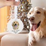 Gepersonaliseerd Forever Loved Hond Kat Fotoportret Tekening Ornament met Naam Kerstboom Decor Herdenking Sympathie Cadeau voor Huisdierbezitters