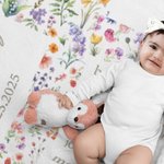 Personalised Floral Cross Soft and Warm Blanket with Bible Verse and Name Baptism Confirmation Gift for Kids Christians