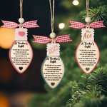 Gepersonaliseerde Boogbal Kraal Een Leraar Licht Ornament met Tekst en Koord Kerstboom Decoratie Cadeau voor Leraar