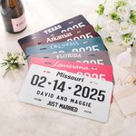 Personalised Romantic Just Married Wedding Car Number Plate with Name and Date Wedding Anniversary Gift for Newlyweds Couple