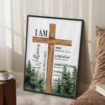 Henkilökohtainen Cross Raamatun jae Canvas maalaus teksti seinä sisustus ensimmäinen ehtoollinen ristiäiset kastaminen kaste lahja lapsille