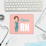 Personalised Cartoon Character Multiple Sizes Non-Slip Mouse Pad with Name and Occupation Birthday Gift for Nurse Doctor Medical Staff