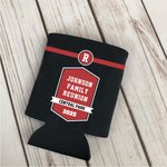 Personalized Multicolour Family Reunion Beer Can Cooler Sleeve with Initial Text Location and Year Set of 12 Vacation Party Gift for Family