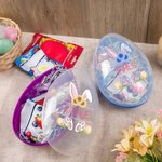 Personalized Cute Bunny Leopard Print Fillable Jumbo Easter Egg with Name Party Favor Egg Hunting Easter Hamper Gift for Boys Girls