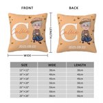 Personlig kvinna tecknad karaktär fjärilar design kasta kuddeöverdrag med initialer och namn heminredning pensionering födelsedagspresent för mormor mamma