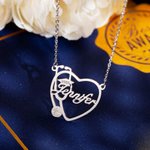 Nurse Graduation Heart Stethoscope Name Necklace