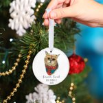 Gepersonaliseerd Forever Loved Hond Kat Fotoportret Tekening Ornament met Naam Kerstboom Decor Herdenking Sympathie Cadeau voor Huisdierbezitters