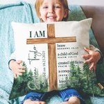 Personalisierte Wald Kreuz Bibel Vers werfen Kissenbezug mit Namen Erstkommunion Party Home Decor Taufe Geschenk für Kinder Jungen