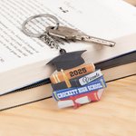 Personalized 3D Effect Graduation Cap Book Keychain Bag Charm with Name and Year Class of 2025 Graduation Gift for Graduates