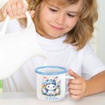 Personalized Floral Easter Eggs Bunny Chick 12oz Enamel Mug with Name Easter Party Birthday Gift for Boys Girls