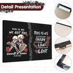 Henkilökohtainen Rose Skeleton Crazy Love You and Me saimme tämän Canvas maalaus nimi päivämäärä Gothic Wall Art syntymäpäivä vuosipäivä lahja pariskunnalle