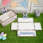 Personalisierte niedlichen Hase Holzkorb mit Namen Ostereierjagd Geburtstag Urlaub Party Favors Geschenk für Kinder