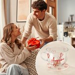 Vaso de cristal personalizado Love Heart 16oz con nombre y asa Regalo de San Valentín Cumpleaños para pareja
