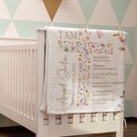 Personalised Floral Cross Soft and Warm Blanket with Bible Verse and Name Baptism Confirmation Gift for Kids Christians