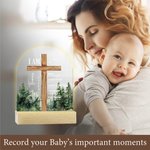 Personalised Bible Verse Cross LED Night Light with Wood Base Baptism First Communion Gift for Baby Girls Boys