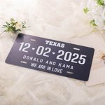 Personalised Romantic Just Married Wedding Car Number Plate with Name and Date Wedding Anniversary Gift for Newlyweds Couple