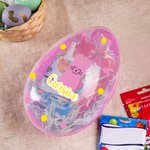 Personalized Cute Bunny Dot Design Fillable Jumbo Easter Egg with Name Holiday Basket Filler Easter Party Gift for Kids