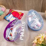 Personalized Simple Style Name Multicolor Fillable Jumbo Easter Egg Holiday Basket Stuffers Easter Birthday Party Favors Gift for Kids