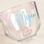 Vaso de cristal personalizado Love Heart 16oz con nombre y asa Regalo de San Valentín Cumpleaños para pareja