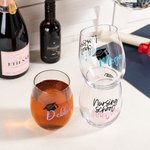 Personalized Nursing School Survivor Graduation Cap 18oz Glass with Name and Year Graduation Appreciation Gift for Nurse