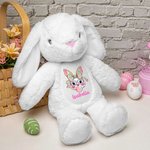 Personalized Cute Easter Bunny Blowing Bubble Design Plush Stuffed Toy with Name Easter Home Decor Gift for Kids