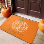 Personlig pumpa ordmoln dörrmatta med text födelsedag höstgåva för vän familj