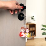 Personalized Cartoon Couple Heart Gesture Acrylic Keychain with Name Bag Charms Valentine's Day Anniversary Gift for Couples