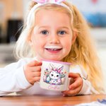 Personalized Floral Easter Eggs Bunny Chick 12oz Enamel Mug with Name Easter Party Birthday Gift for Boys Girls