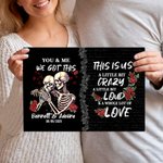 Henkilökohtainen Rose Skeleton Crazy Love You and Me saimme tämän Canvas maalaus nimi päivämäärä Gothic Wall Art syntymäpäivä vuosipäivä lahja pariskunnalle