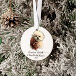Gepersonaliseerd Forever Loved Hond Kat Fotoportret Tekening Ornament met Naam Kerstboom Decor Herdenking Sympathie Cadeau voor Huisdierbezitters