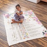 Personalised Floral Cross Soft and Warm Blanket with Bible Verse and Name Baptism Confirmation Gift for Kids Christians
