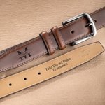 Cinturón de cuero personalizado duradero hecho a mano con monograma y nombre grabado regalo de Día del Padre San Valentín o aniversario para él