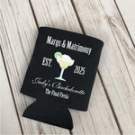 Personalized Margs and Matrimony 12oz-16oz Can Cooler with Year and Text Set of 12 Bachelorette Party Favors Bridal Shower Gift for Her