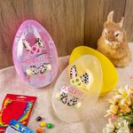 Personalized Cute Bunny Leopard Print Fillable Jumbo Easter Egg with Name Party Favor Egg Hunting Easter Hamper Gift for Boys Girls