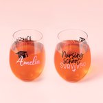 Personalized Nursing School Survivor Graduation Cap 18oz Glass with Name and Year Graduation Appreciation Gift for Nurse