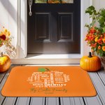 Personlig pumpa ordmoln dörrmatta med text födelsedag höstgåva för vän familj