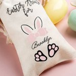 Personalized Cute Easter Bunny 12oz Enamel Mug Snack Bag with Name Easter Party Birthday Gift for Kids